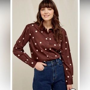 NWT People Tree Edie Polka Dot Shirt
